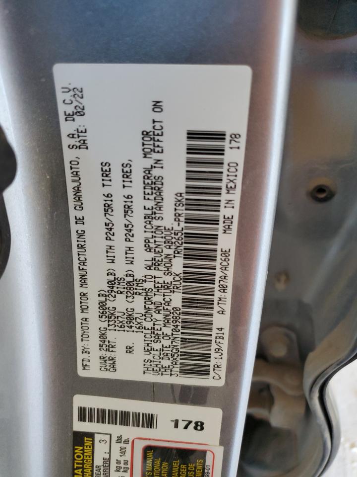 Lot #3301783339 2022 TOYOTA TACOMA DOU