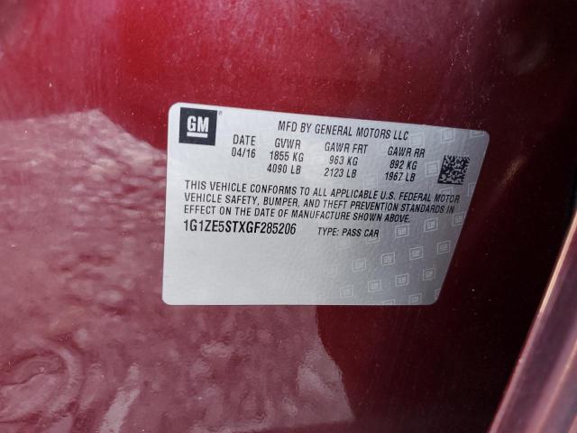 2016 CHEVROLET MALIBU LT 1G1ZE5STXGF285206