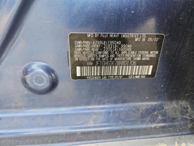 2011 SUBARU IMPREZA OU - JF1GH6D67BH801706