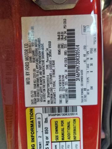 2013 FORD FUSION SE - 3FA6P0H73DR320514