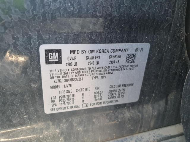 2021 CHEVROLET TRAX 1LT KL7CJLSB4MB327261