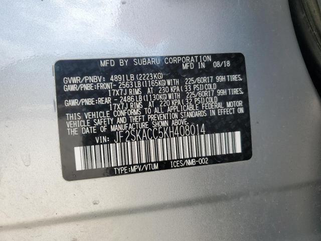 2019 SUBARU FORESTER JF2SKACC5KH408014