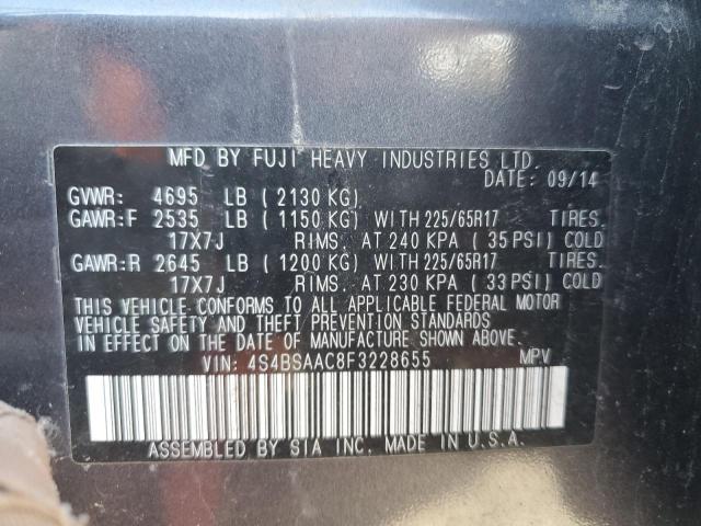 2015 SUBARU OUTBACK 2. 4S4BSAAC8F3228655
