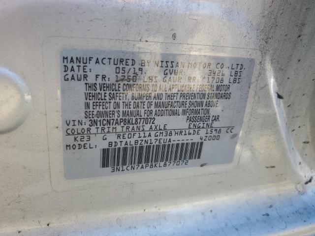 2019 NISSAN VERSA S - 3N1CN7AP8KL877072