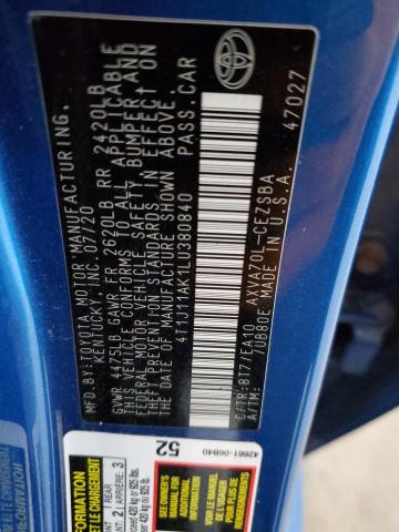 2020 TOYOTA CAMRY SE #3302859922