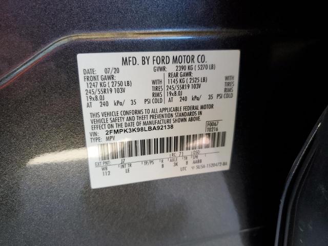 2020 FORD EDGE TITAN - 2FMPK3K98LBA92138