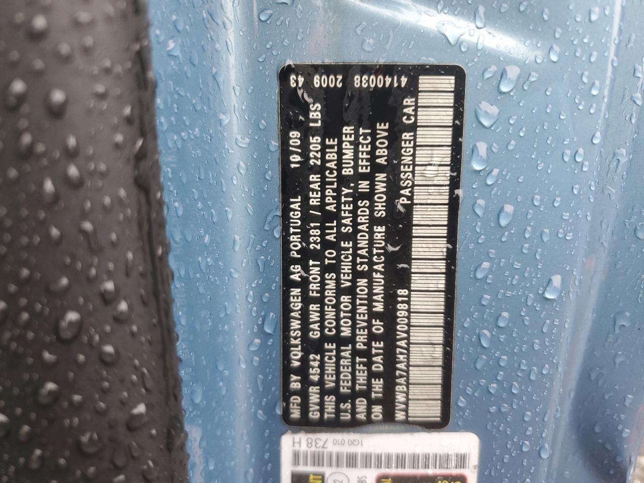 Lot #3312424628 2010 VOLKSWAGEN EOS TURBO