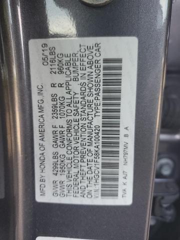 2019 HONDA ACCORD EXL #3281602384