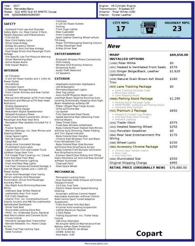 2017 MERCEDES-BENZ GLE COUPE - 4JGED6EB6HA065587