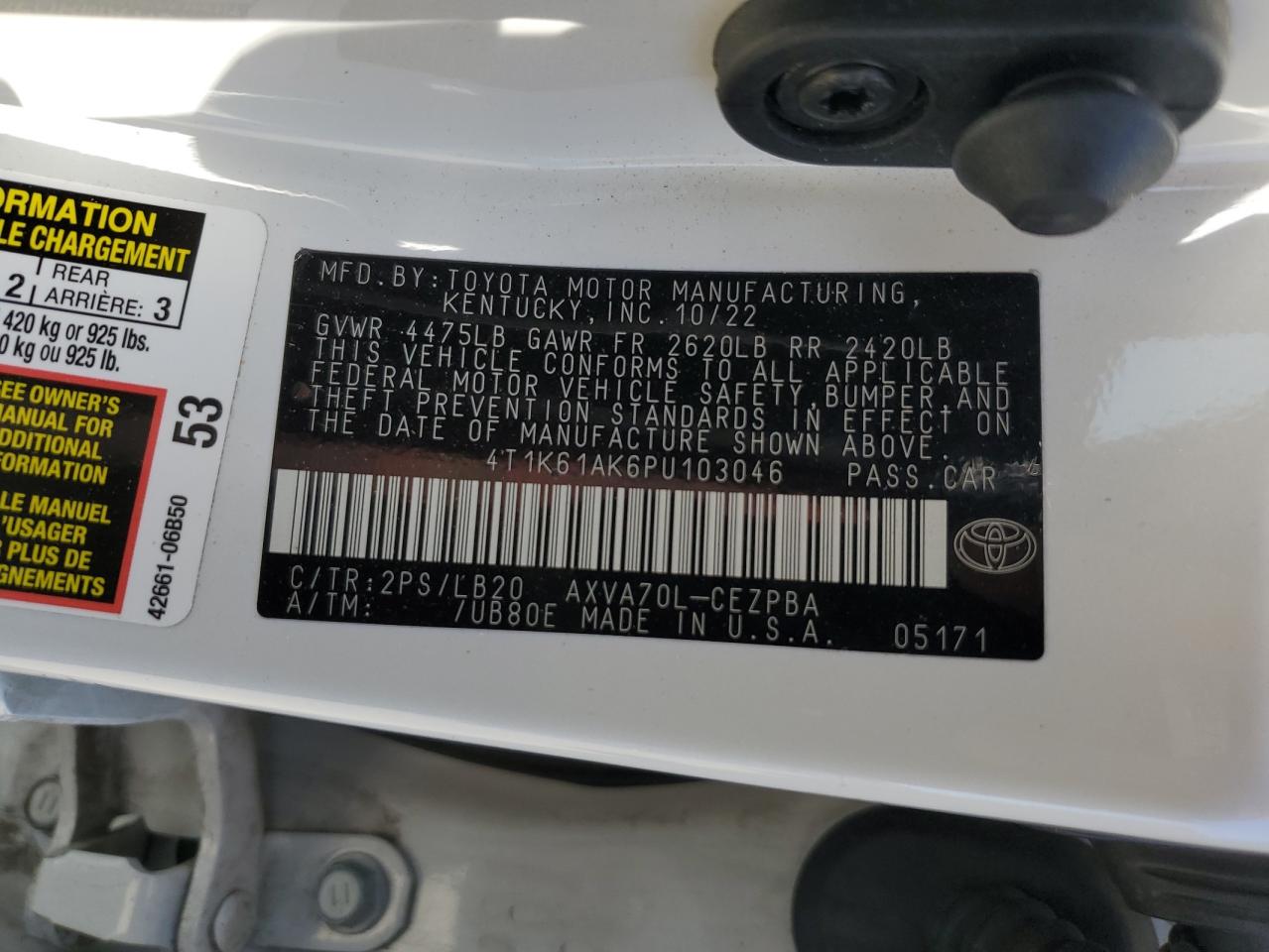 Lot #3302632012 2023 TOYOTA CAMRY XSE