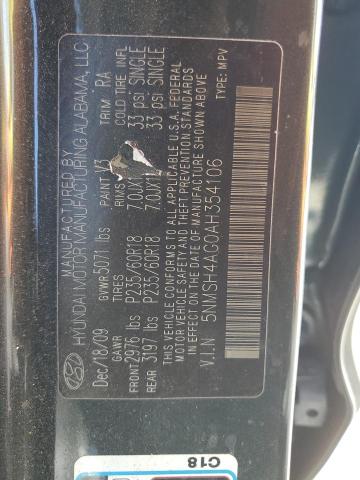 2010 HYUNDAI SANTA FE S - 5NMSH4AG0AH354106