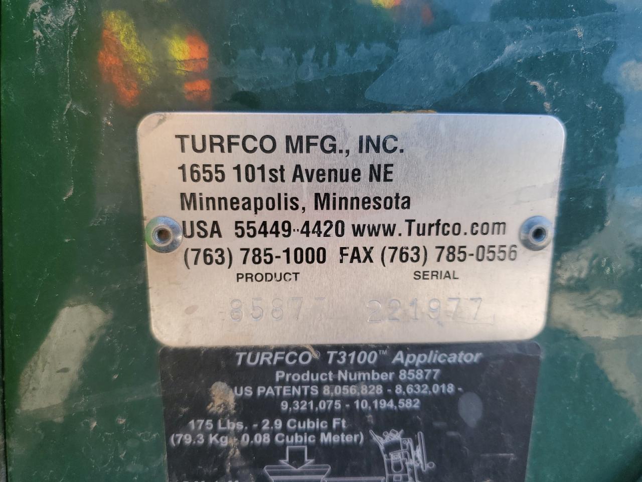 Lot #3287735161 2022 TURFCO T3100