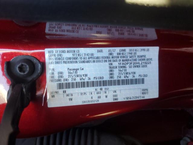 2017 FORD FOCUS SE - 1FADP3F20HL219225