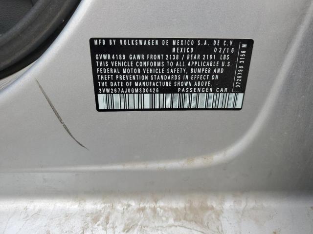 2016 VOLKSWAGEN JETTA S 3VW267AJ0GM330426