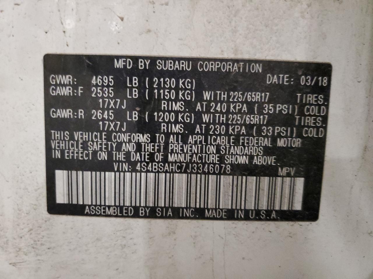 SUBARU OUTBACK 2.5I PREMIUM