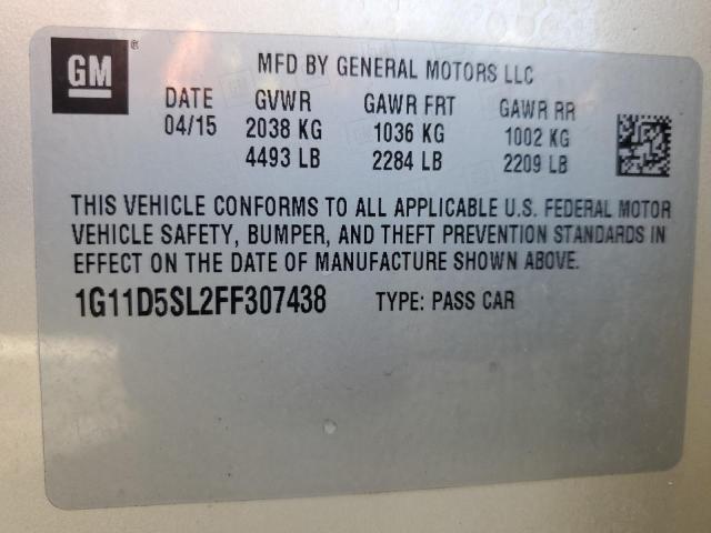 2015 CHEVROLET MALIBU 2LT 1G11D5SL2FF307438