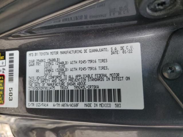 2022 TOYOTA TACOMA ACC - 3TYSX5EN3NT011475