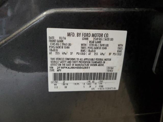 2017 FORD EDGE SEL - 2FMPK4J86HBB02851