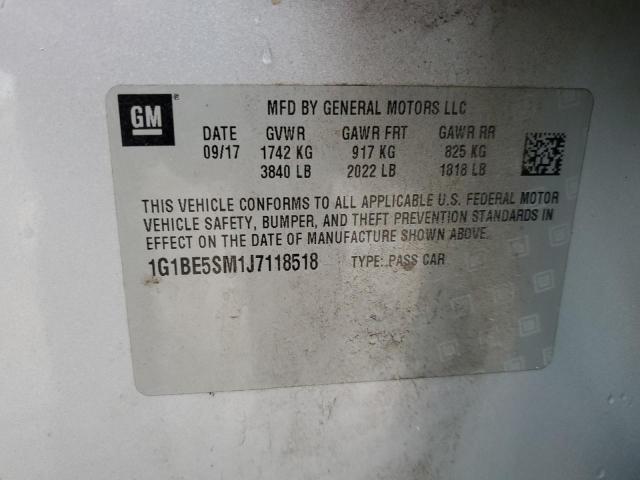 2018 CHEVROLET CRUZE LT - 1G1BE5SM1J7118518