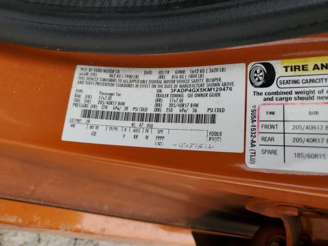 2019 FORD FIESTA ST 3FADP4GX5KM129476