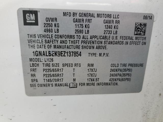 2014 CHEVROLET EQUINOX LT - 1GNALBEK9EZ137854