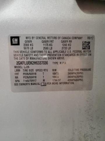 2017 GMC TERRAIN SL 2GKFLUEK2H6337036