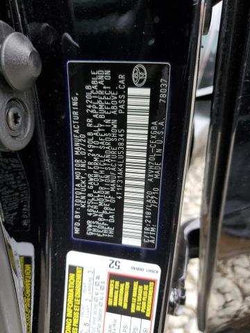 2020 TOYOTA CAMRY XLE 4T1F31AK4LU538345