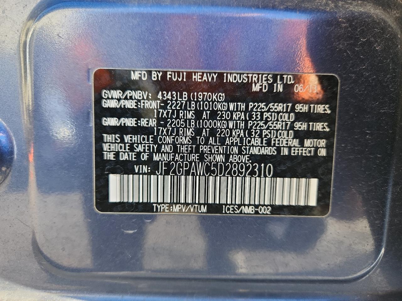 SUBARU XV 2.0 PREMIUM