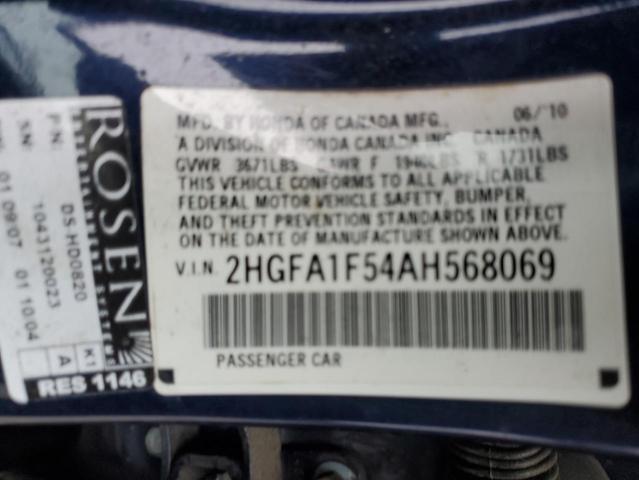 2010 HONDA CIVIC LX - 2HGFA1F54AH568069