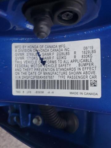 2019 HONDA CIVIC LX - 2HGFC2F66KH587667