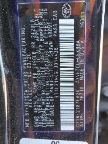 2020 TOYOTA CAMRY LE 4T1L31AK6LU014438