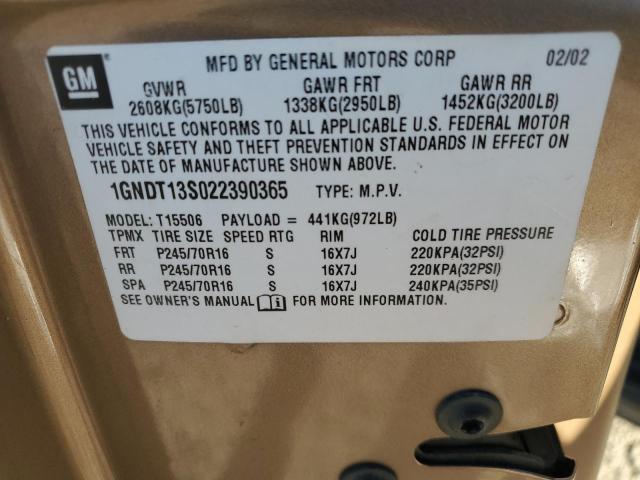 2002 CHEVROLET TRAILBLAZER #3296326410