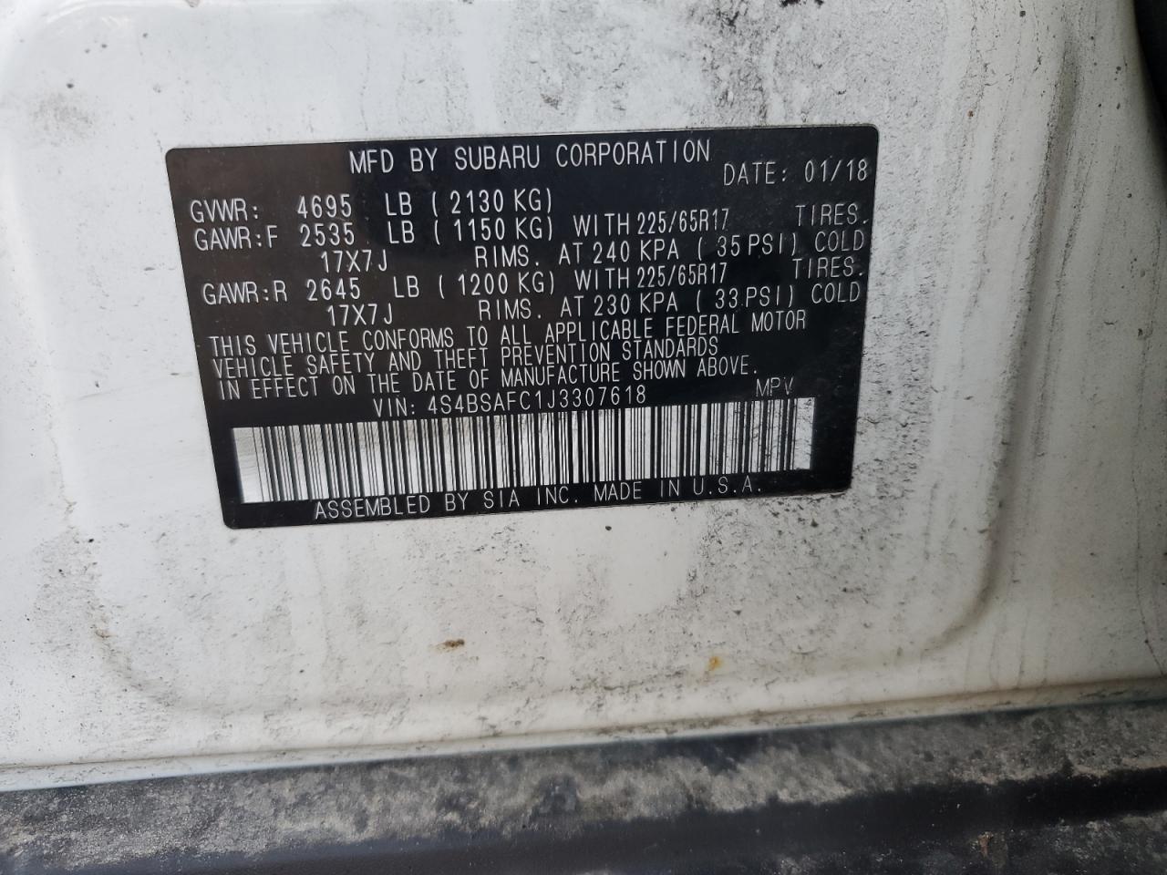 SUBARU OUTBACK 2.5I PREMIUM