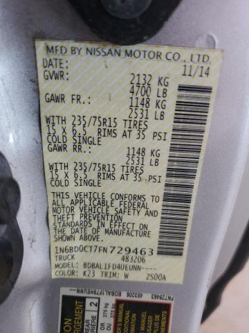 2015 NISSAN FRONTIER S - 1N6BD0CT7FN729463