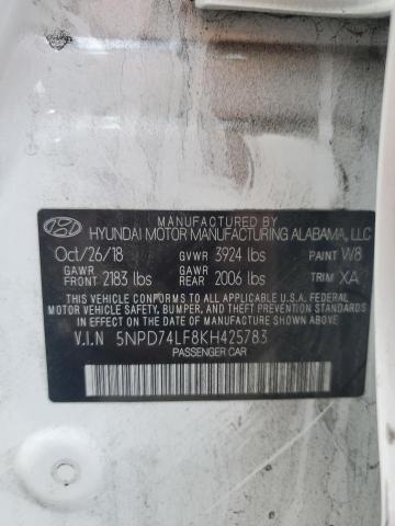 2019 HYUNDAI ELANTRA SE - 5NPD74LF8KH425783