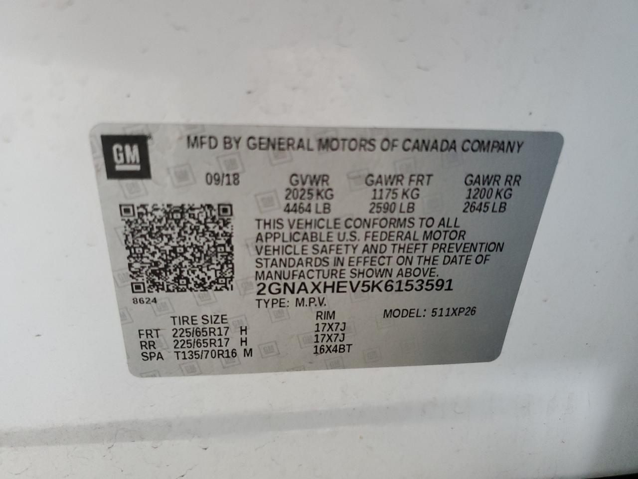 Lot #3317060008 2019 CHEVROLET EQUINOX LS