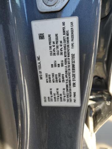 2022 TESLA MODEL 3 - 5YJ3E1EB9NF327892