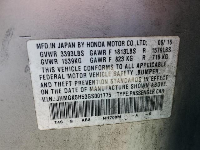 2016 HONDA FIT LX - JHMGK5H53GS001775