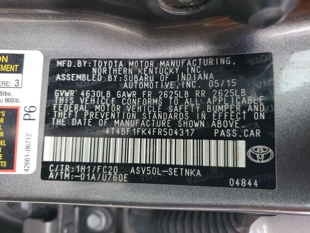 2015 TOYOTA CAMRY LE - 4T4BF1FK4FR504317