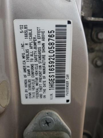 2002 HONDA CIVIC LX #3290046260