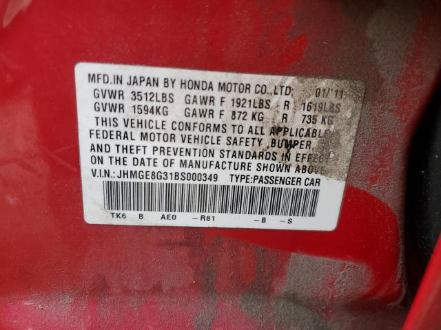 2011 HONDA FIT - JHMGE8G31BS000349