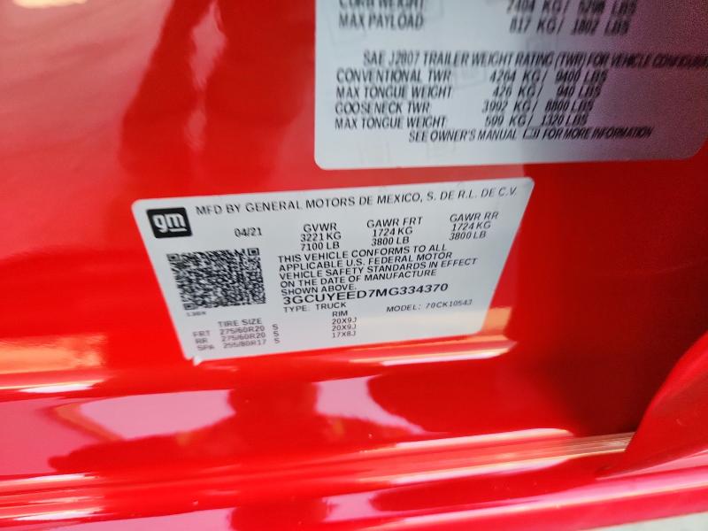 2021 CHEVROLET SILVERADO #3297198400