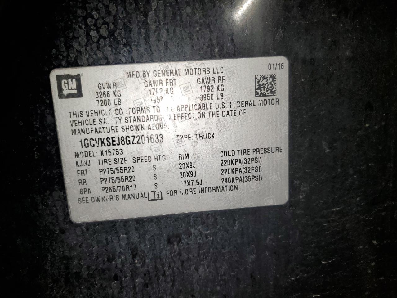 Lot #3305313299 2016 CHEVROLET SILVERADO