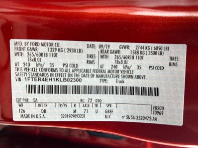 2019 FORD RANGER XL 1FTER4EH1KLB02300