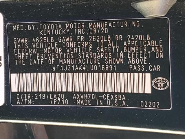 2020 TOYOTA CAMRY SE - 4T1J31AK4LU016891
