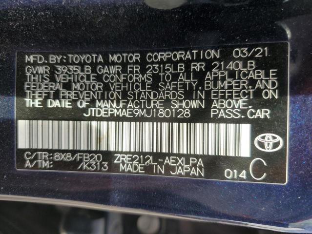 2021 TOYOTA COROLLA LE - JTDEPMAE9MJ180128
