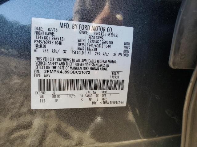 2016 FORD EDGE SEL - 2FMPK4J89GBC21072