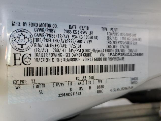 2018 FORD FOCUS BEV - 1FADP3R4XJL296591