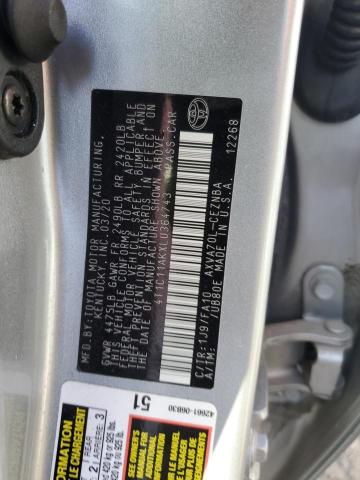 2020 TOYOTA CAMRY LE #3292466677