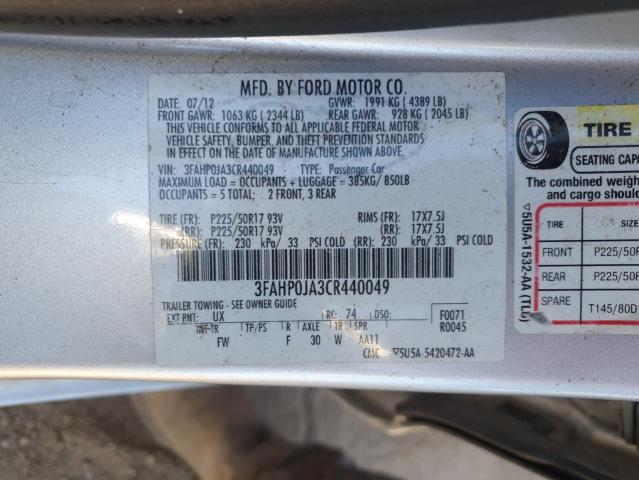 2012 FORD FUSION SEL #3291725242